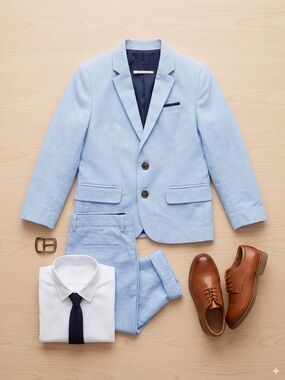 H&M Boy’s 2-Piece Linen-Blend Suit Set – Size 5/6 EUC